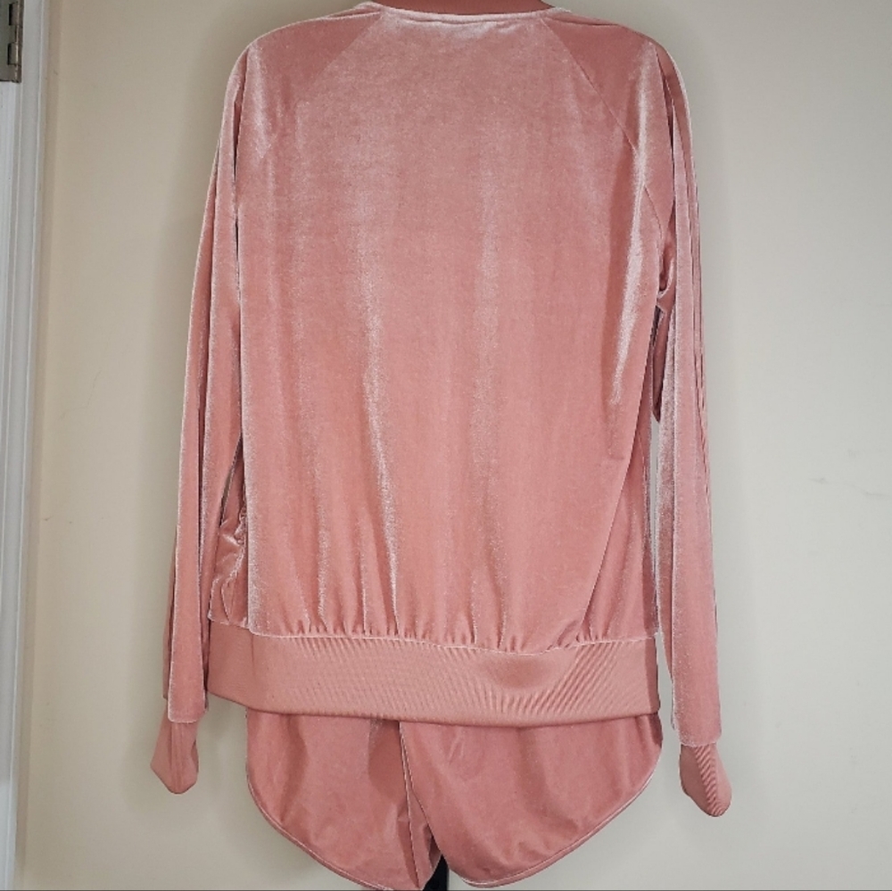 Adidas Originals Pink Velvet Jacket and Shorts Small - Picture 3 of 8